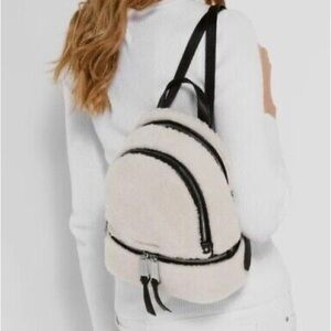Michael Kors Rhea Shearling Backpack in White